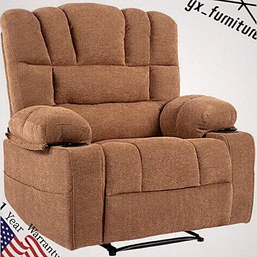 23.42" Chenille Massage Recliner Chair w/Heating Vibration Weight Capacity 330lb