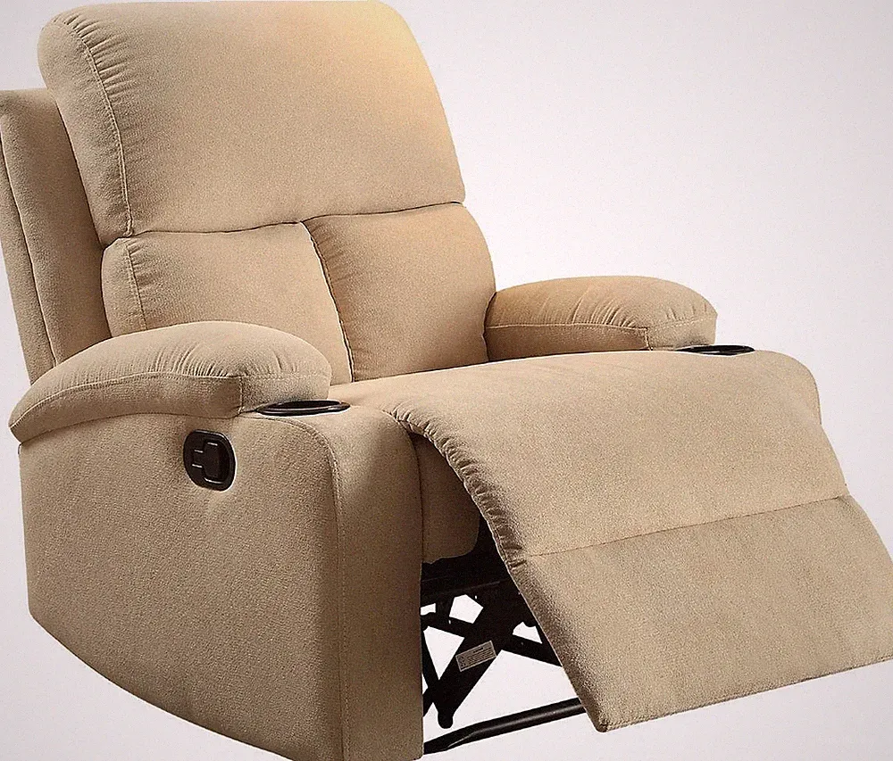 32" X 37" X 39" Beige Linen Fabric Recliner