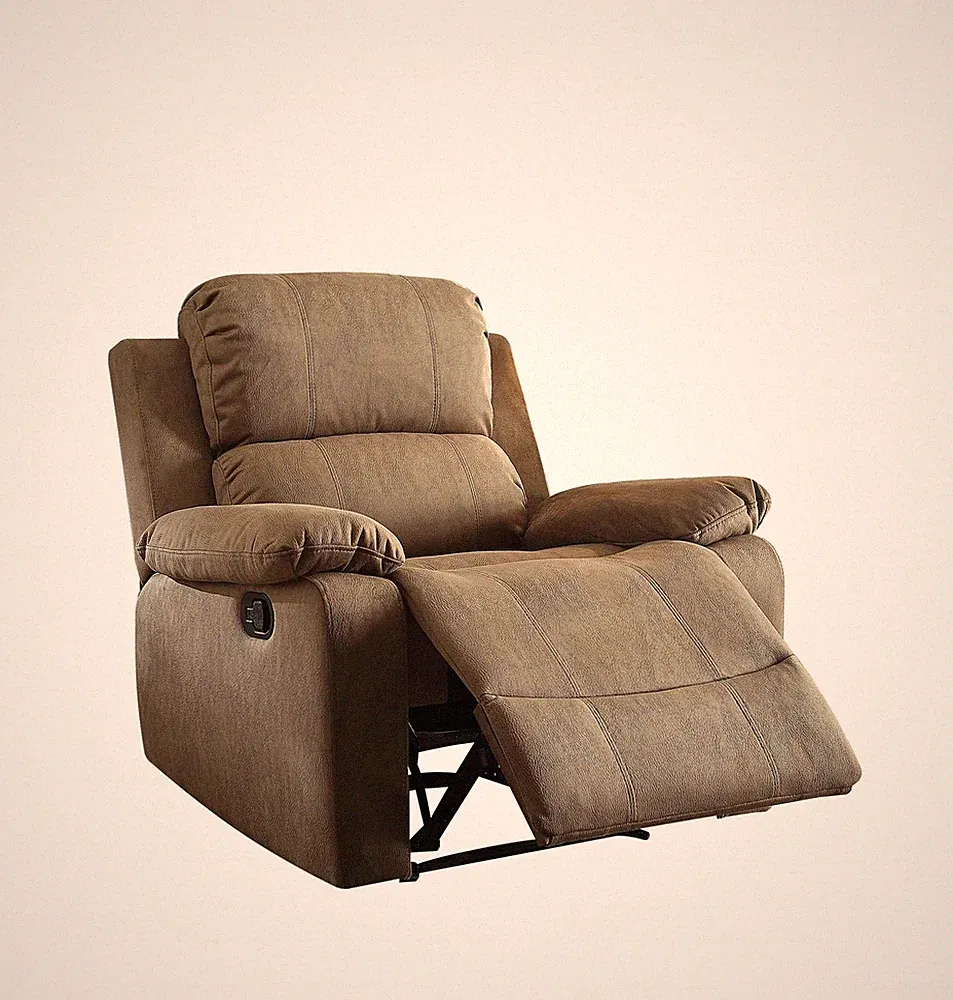 38" X 38" X 39" Taupe Polished Microfiber Fabric Recliner