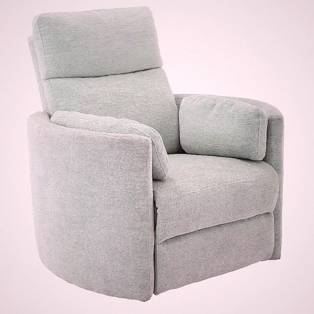 Bowery Hill Polyester Power Swivel Glider Recliner in Windstream Green