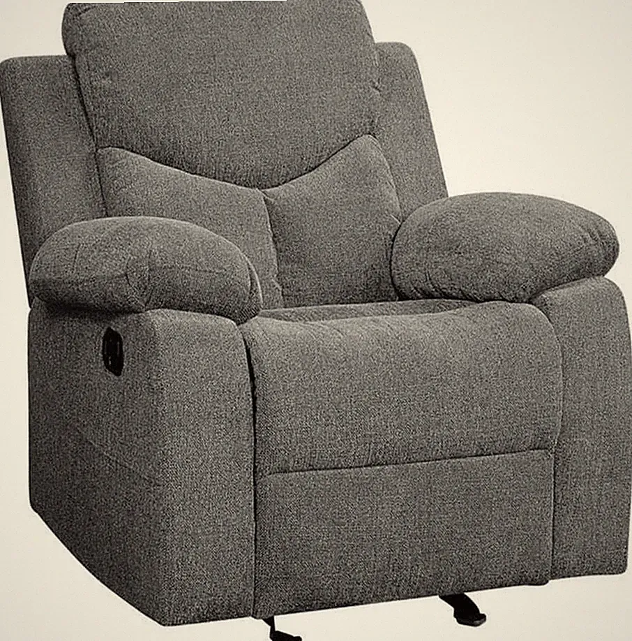 Cozy Gray Kalen Chenille Glide Recliner for Ultimate Relaxation