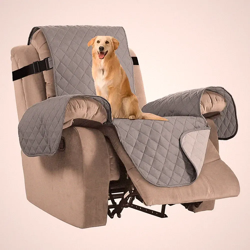 H.VERSAILTEX Reversible Oversized Recliner (91" x 82"), Light Grey/Beige