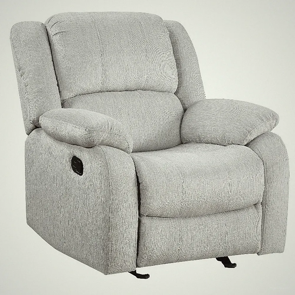 Lexicon Fairview Chenille Upholstered Glider Manual Recliner Chair in Gray