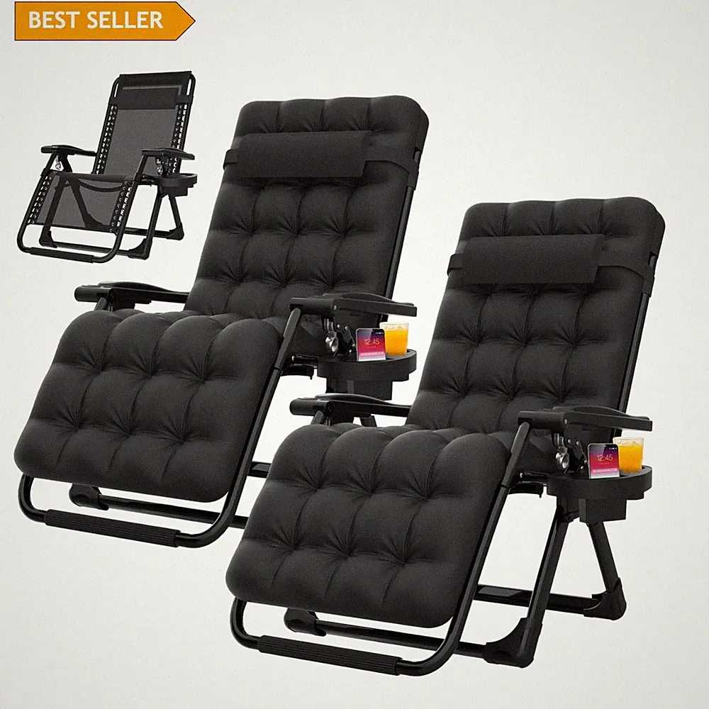 Luxury Zero Gravity Recliners - Set of 2 with Removable Cushions & Upgraded Lock