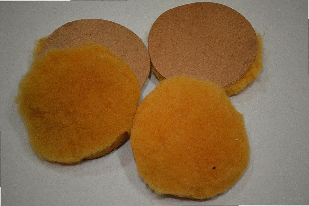 Sheep Wool - for leather finishing - 4" round - 6 pack (E532)