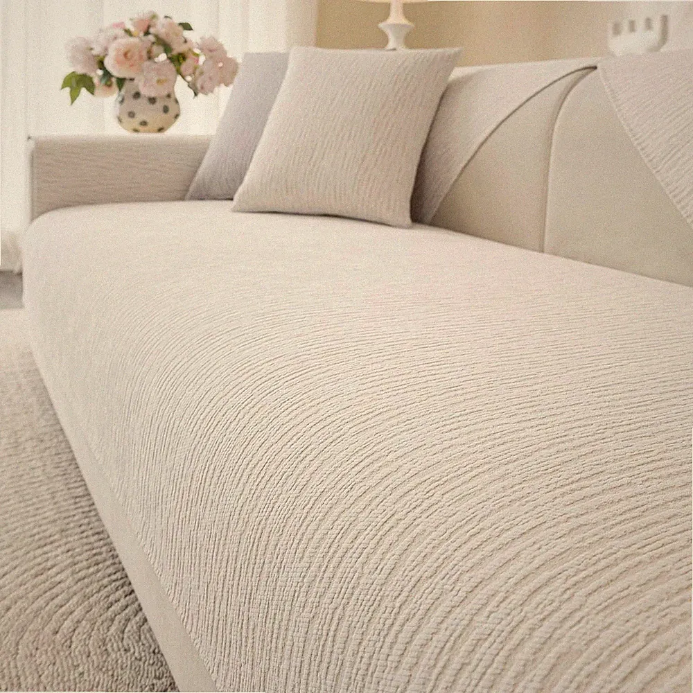 Soft Waterproof Chenille Cover Washable, Non Slip Sectional Sofa Covers for 3...