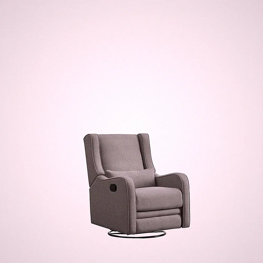 Westwood Design Elsa Fabric Manual Swivel Glider and Recliner in Harbor Gray