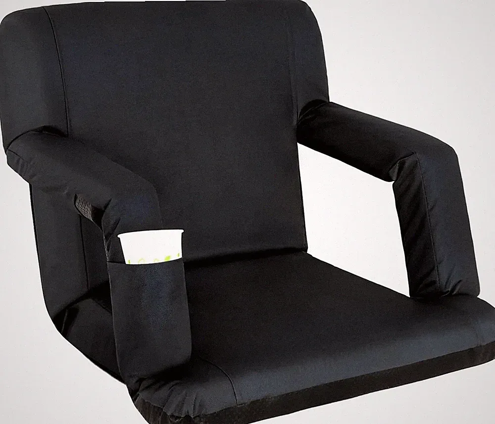 Wide Stadium Seat for Bleachers Reclining Portable Stadium Chair w/Back Cushion
